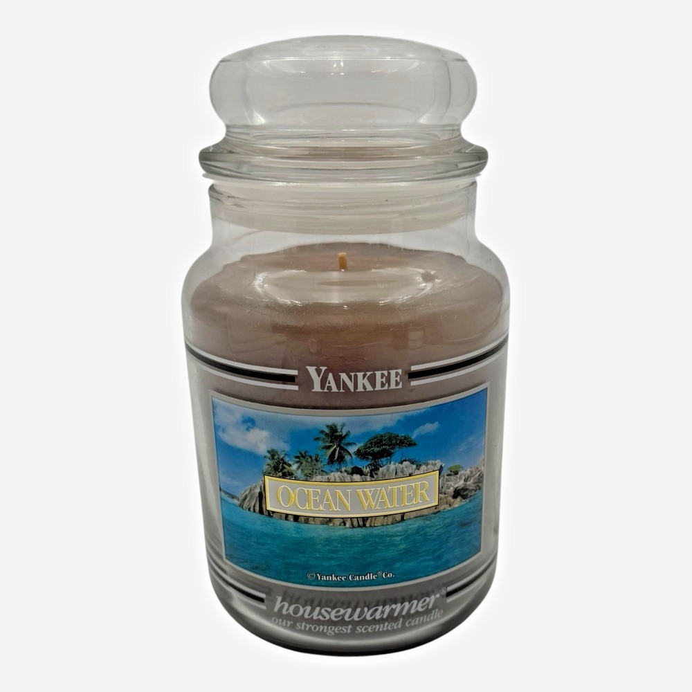 Yankee Candle Ocean Water Black Band 22 oz Large Housewarmer Jar Candle Retired
